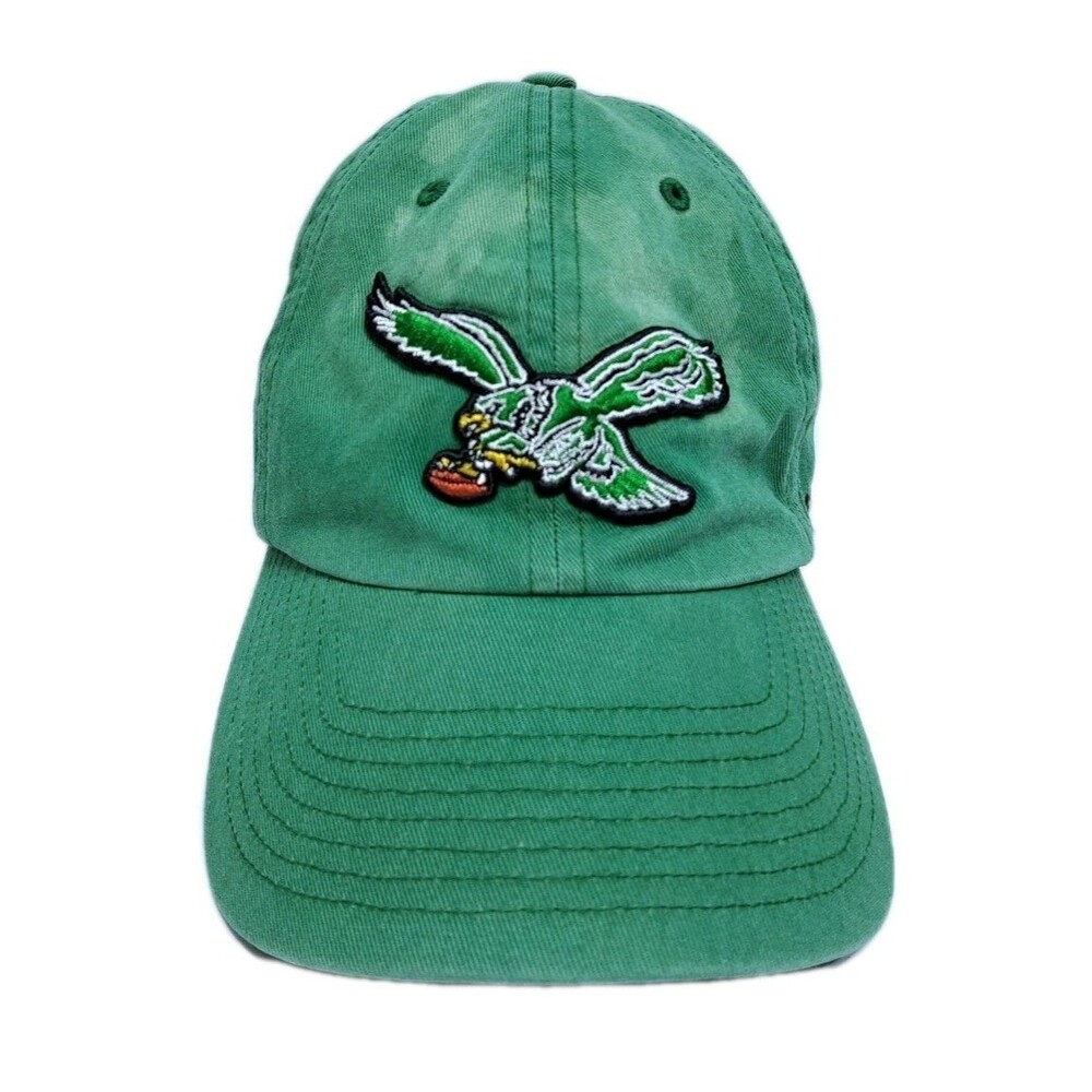Philadelphia Eagles Retro Vintage Strapback 47 Hat Cap Beige Green Distressed